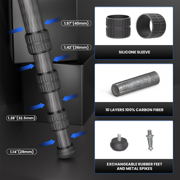LX9G Carbon Fiber Heavy Duty Bowl Tripod