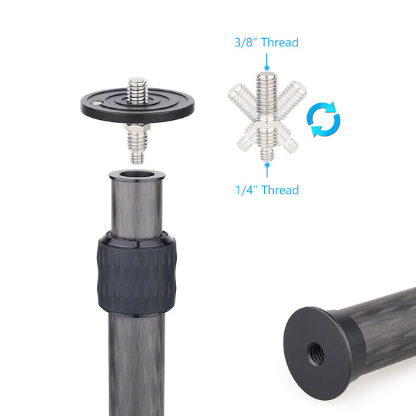 WEYLLAN EC Carbon Fiber Extension Column 2-Section Tripod/Monopod Adapter