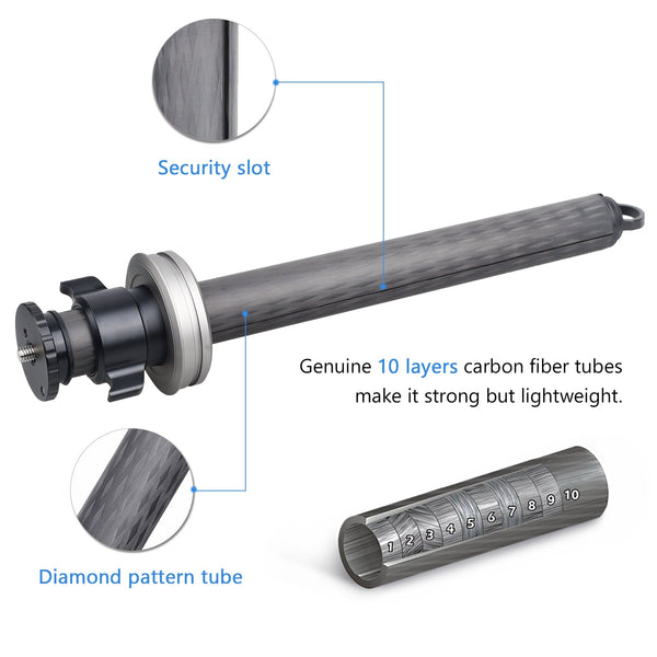 ARTCISE AS90C Camera Tripod Center Column Carbon Fiber Extension Pole 40MM(TZ40C)