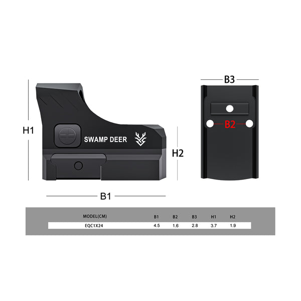SwampDeer EQC IPX-8 1X24 Red Dot