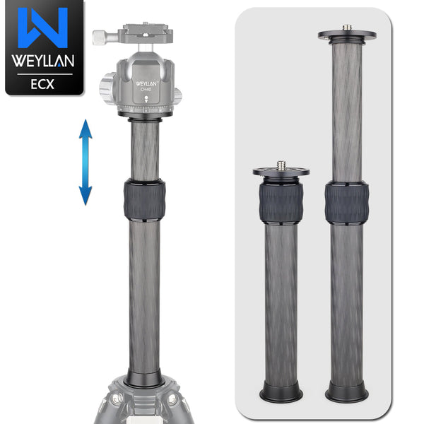 WEYLLAN EC Carbon Fiber Extension Column 2-Section Tripod/Monopod Adapter