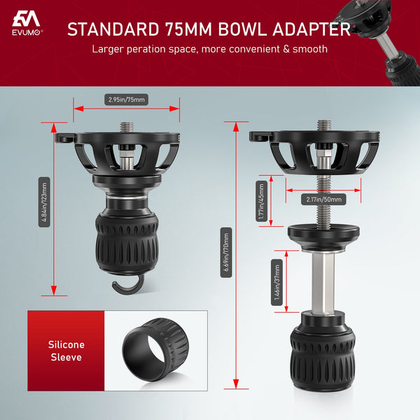 B75M Bowl Mouth Tripod Universal 75MM Adapter