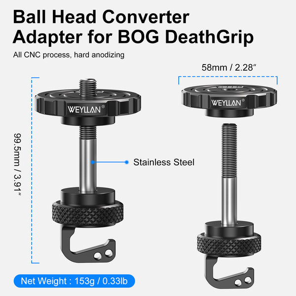 ARCA Ball Head Converter Adapter for BOG DeathGrip Conversion Mount